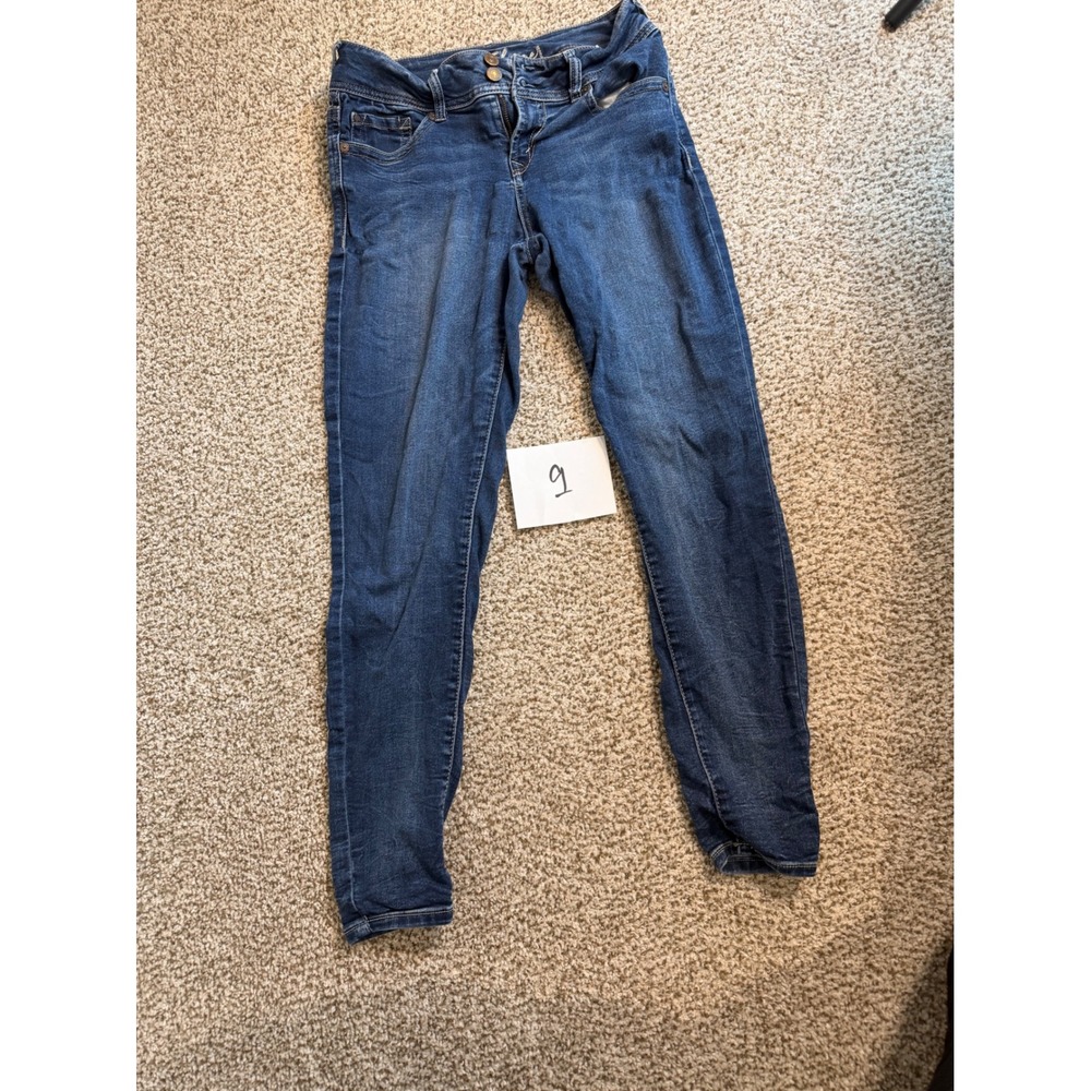 WallFlower Skinny Jeans Womens 9 Medium Wash Double Button Denim WBM10013S7